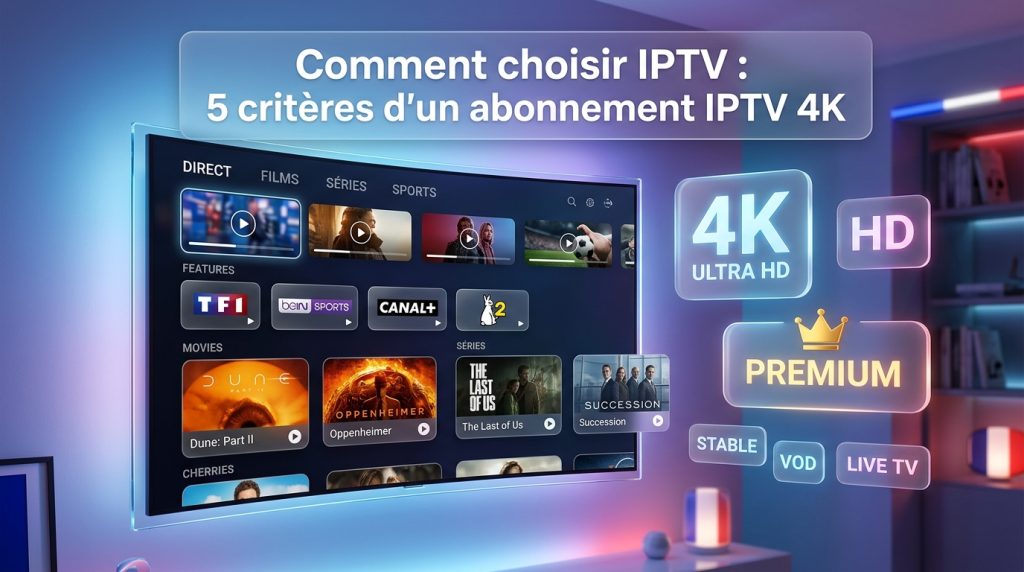 5 critères d'un abonnement IPTV 4K